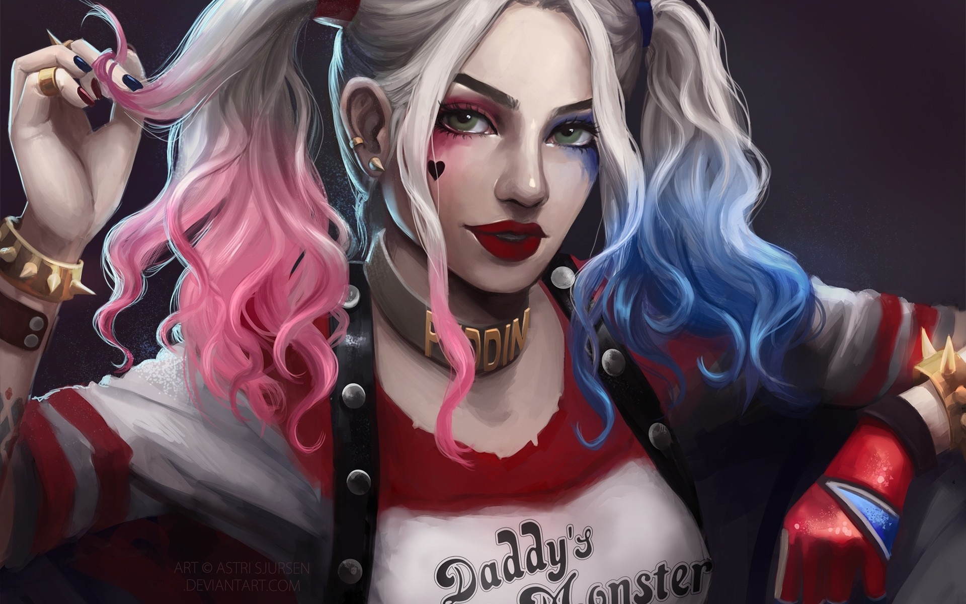 carta da parati anime di harley quinn,harley quinn,personaggio fittizio,cg artwork,illustrazione,supercattivo