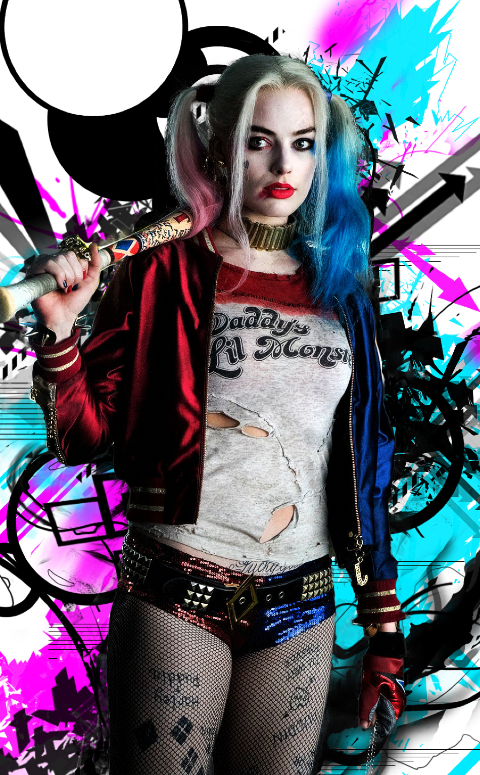 harley quinn wallpaper for iphone,pink,fashion,cool,magenta,graphic design
