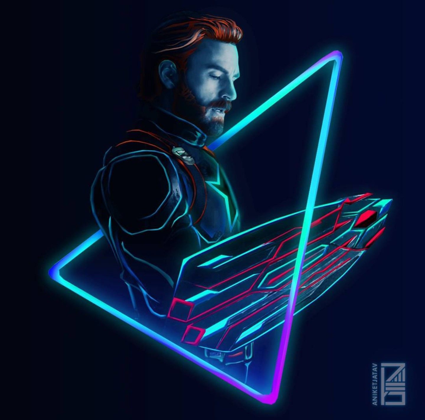 wallpaper da marvel,neon,illustration,fictional character,graphic design,art