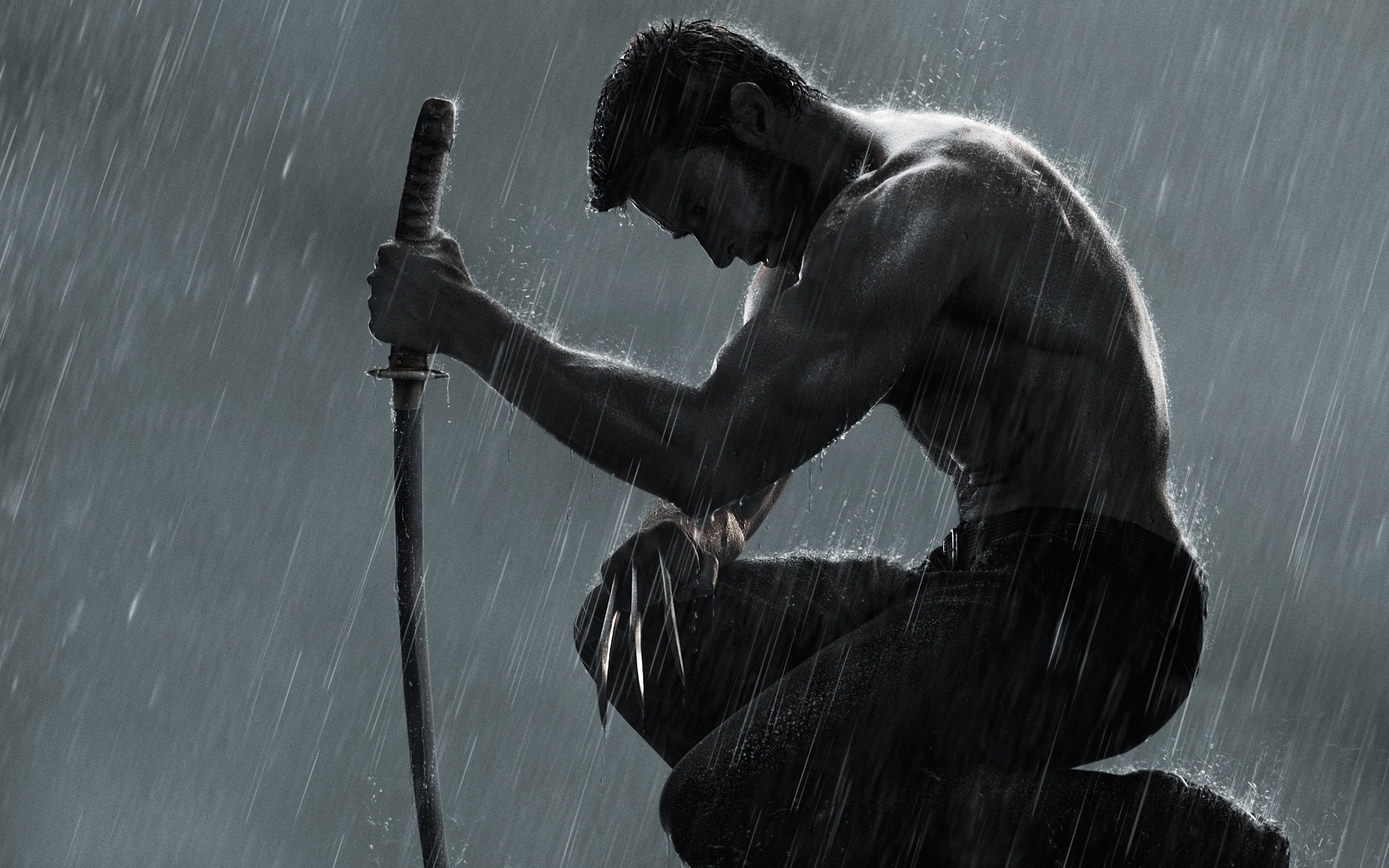 wallpaper de wolverine,water,black and white,human,photography,art