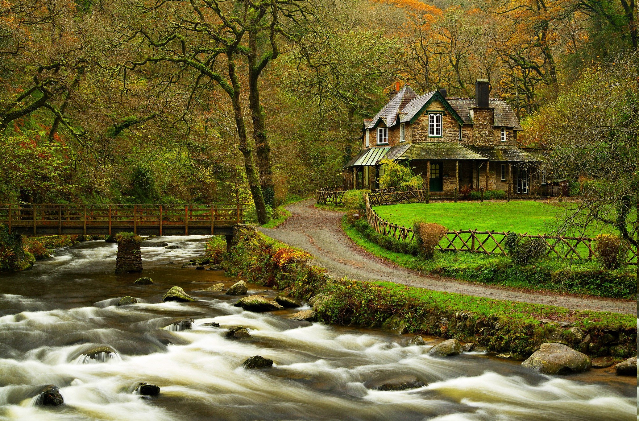 nature home wallpaper,natural landscape,nature,stream,river,tree