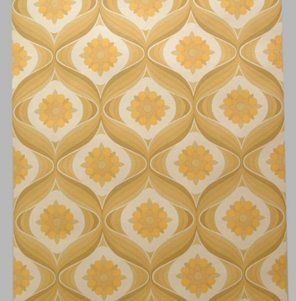 papier peint rétro des années 70,modèle,jaune,orange,couverture,conception