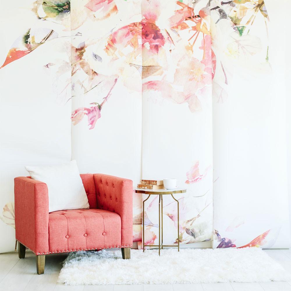 현대 꽃 무늬 벽지,분홍,방,생성물,가구,인테리어 디자인