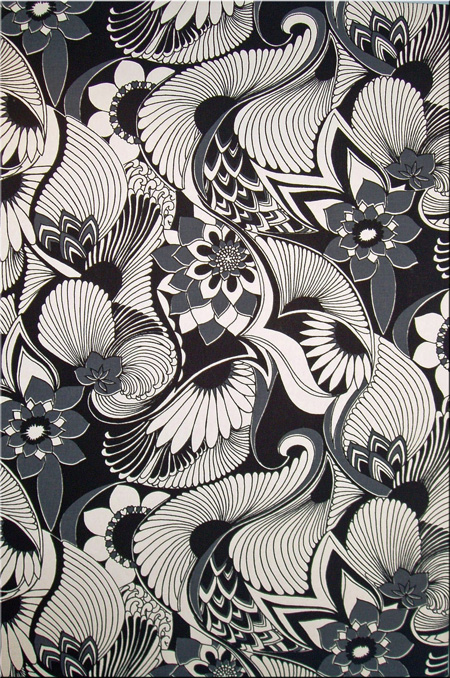 florence broadhurst wallpaper,pattern,monochrome,black and white,botany,design