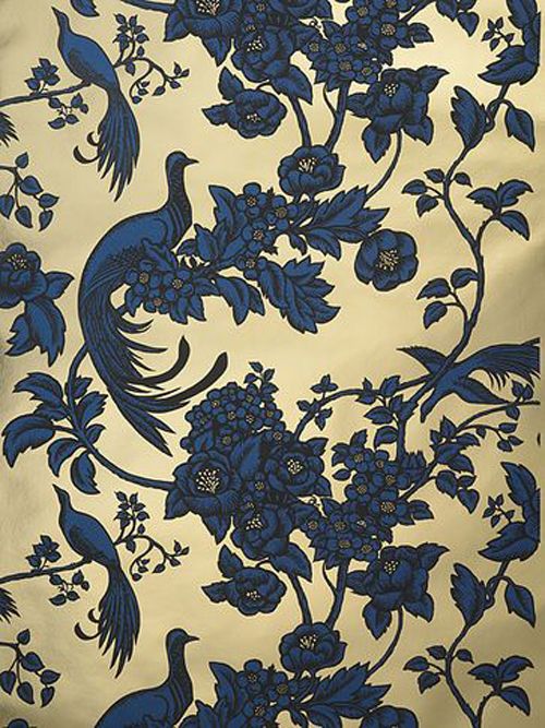 florenz broadhurst tapete,muster,textil ,blatt,design,blaues und weißes porzellan