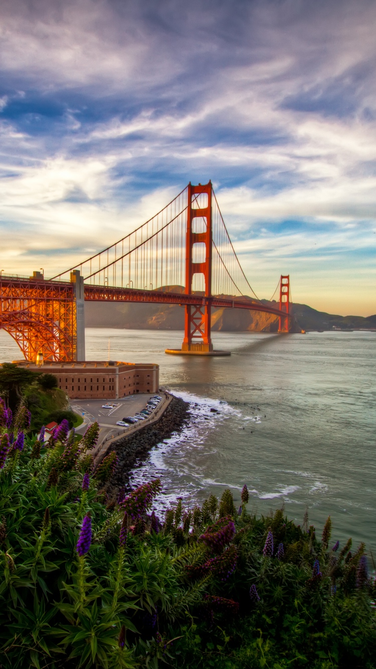 california iphone wallpaper,bridge,nature,landmark,suspension bridge,sky