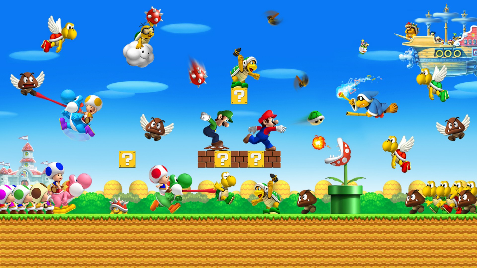 super mario bros wallpaper,fictional character,games,mario,pc game