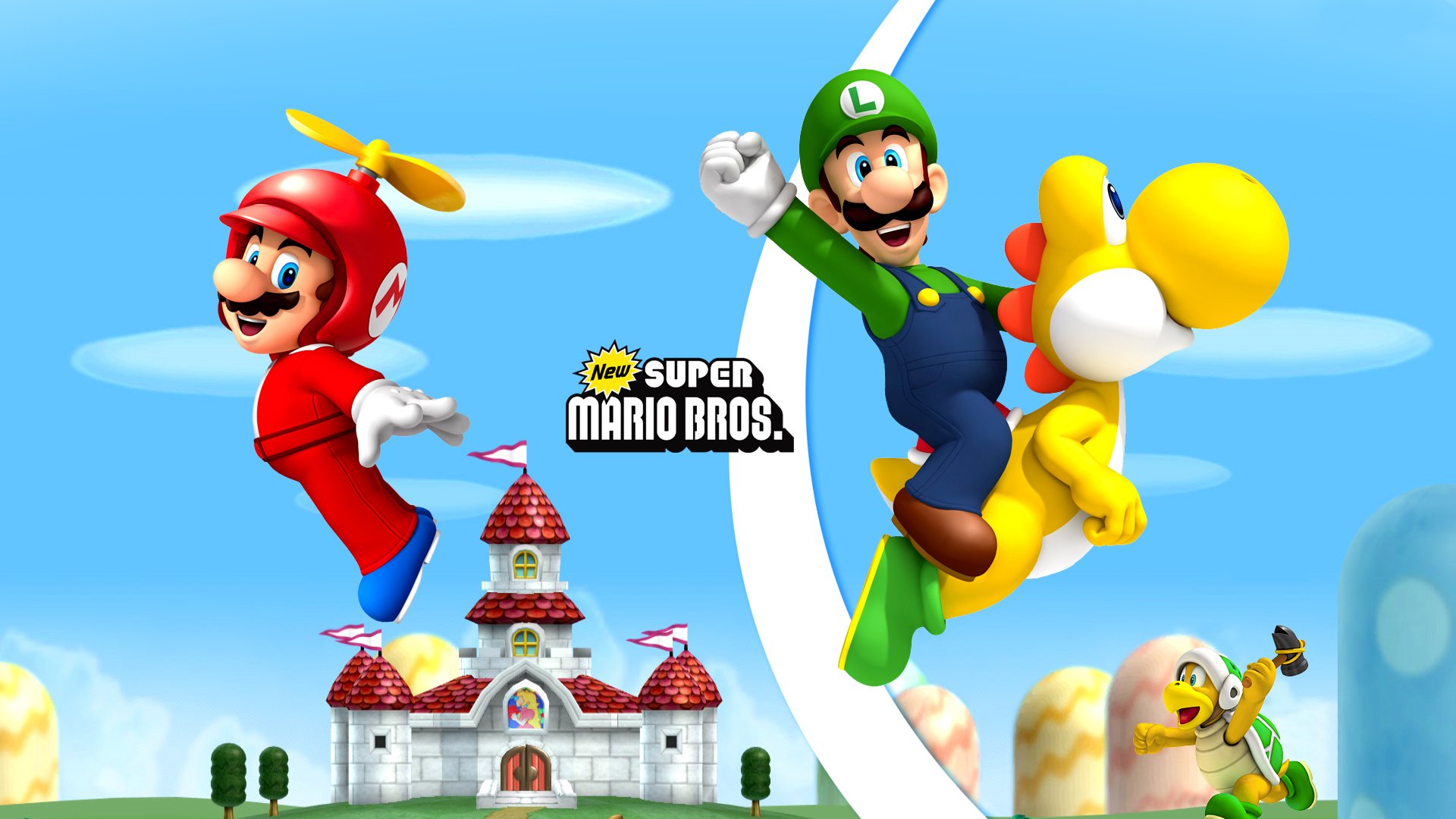 super mario bros wallpaper,cartoon,mario,animated cartoon,fictional character,games