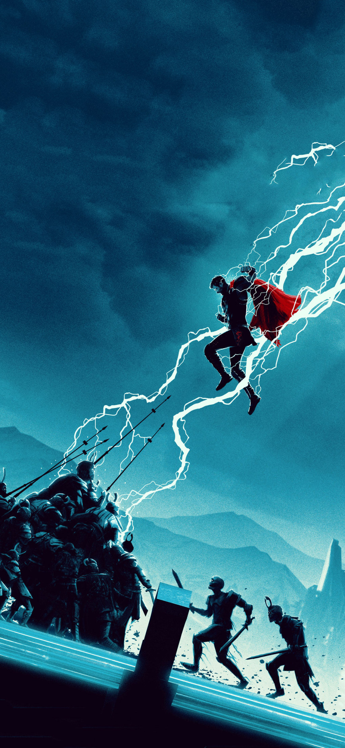 thor wallpaper iphone,sky,extreme sport,fictional character,recreation,illustration