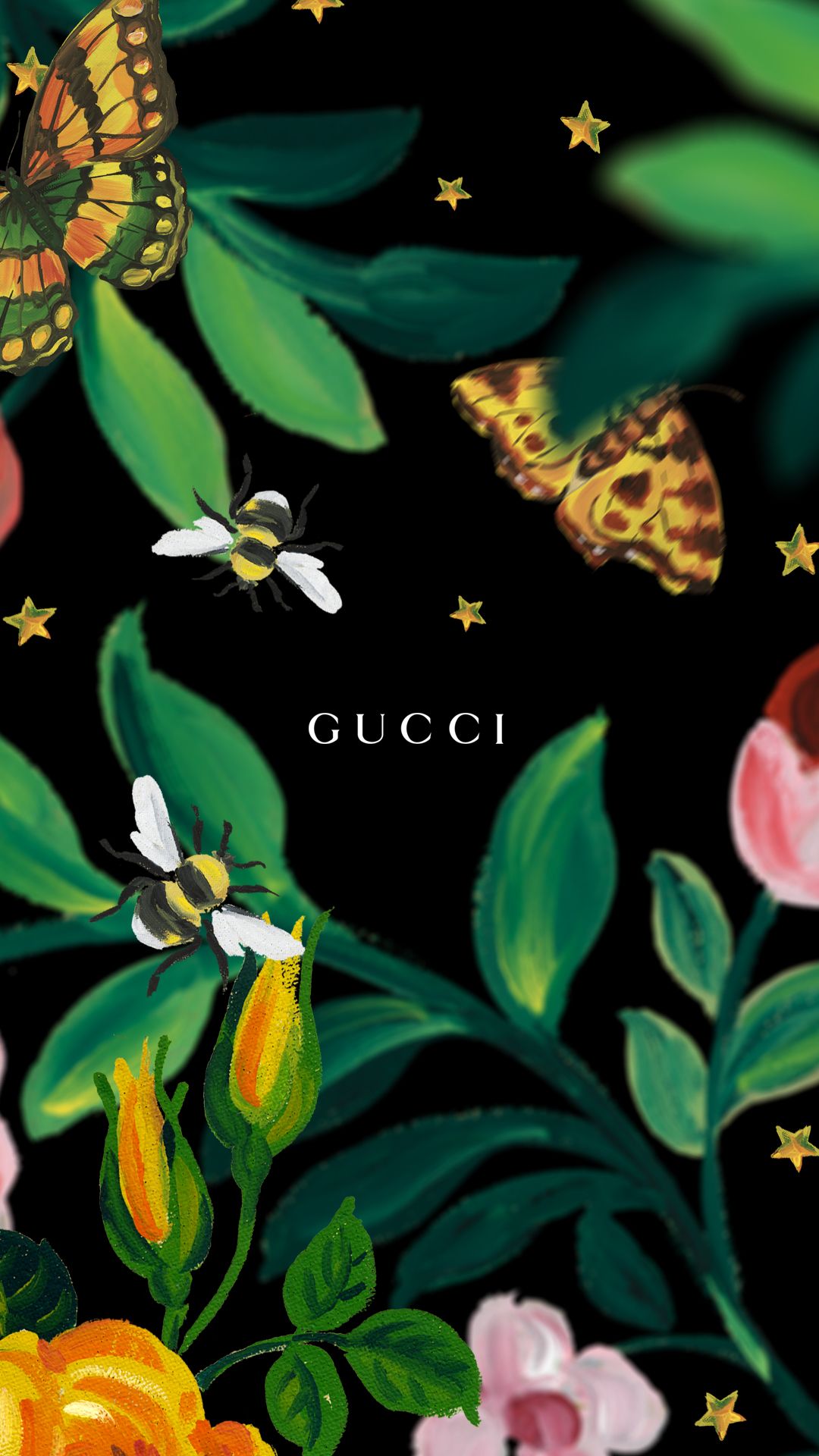 gucci mähne iphone wallpaper,grün,muster,blatt,illustration,pflanze