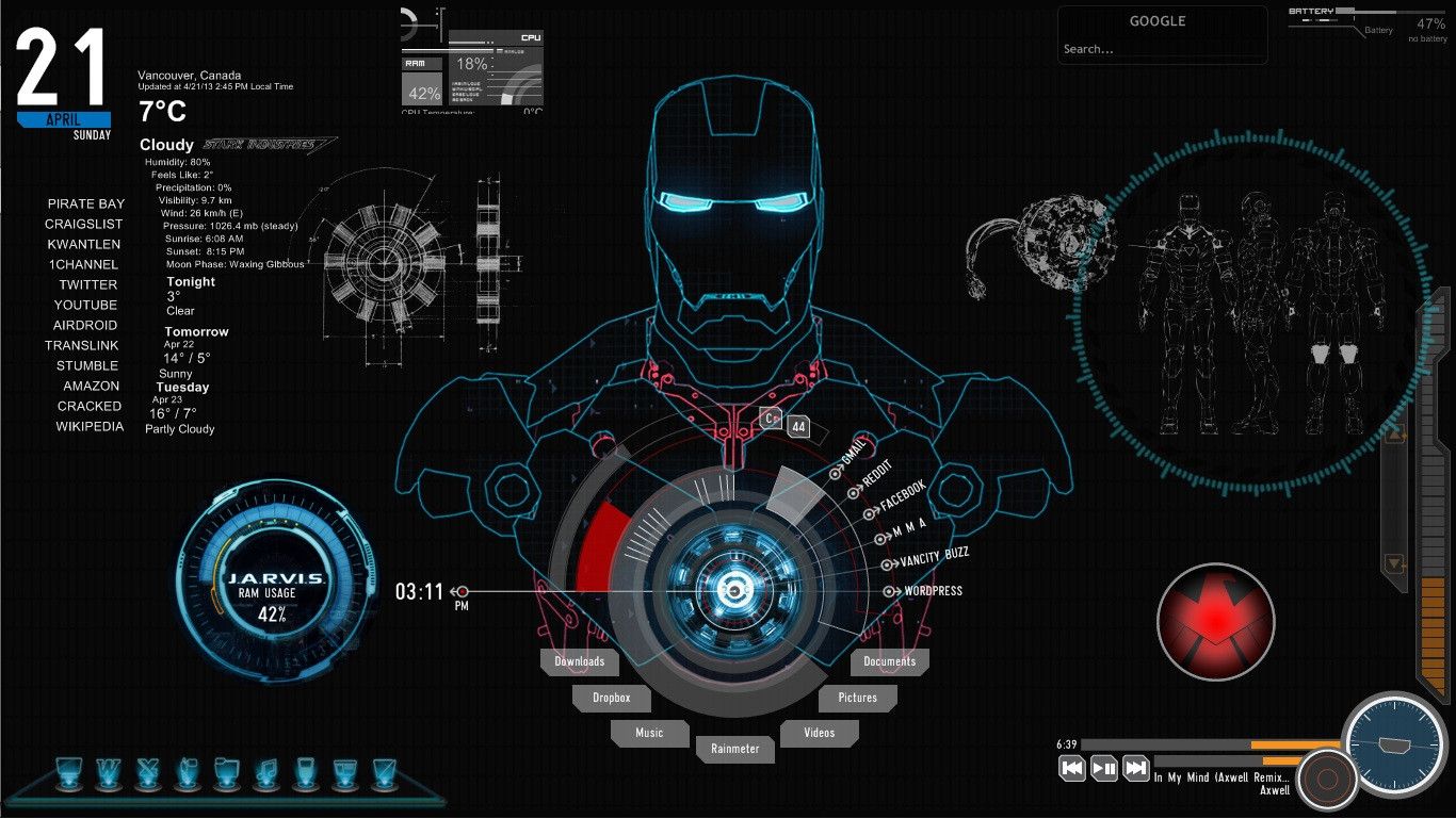 アイアンマンジャービスライブ壁紙,架空の人物,3dモデリング,スクリーンショット,グラフィックデザイン,スーパーヒーロー
