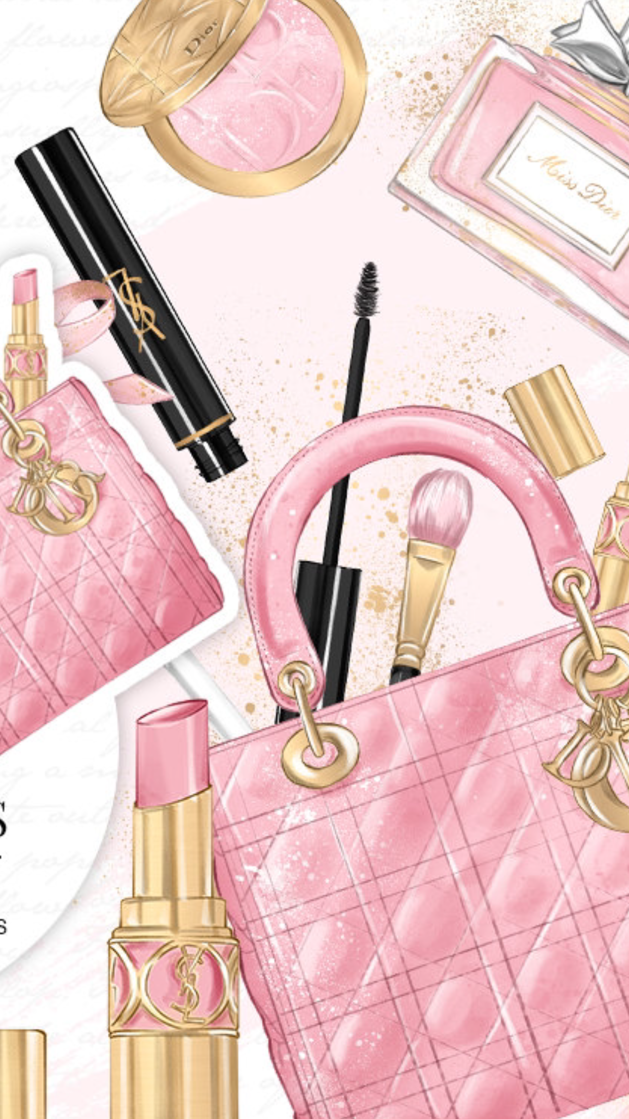make up wallpaper iphone,rosa,handtasche,schönheit,tasche,parfüm