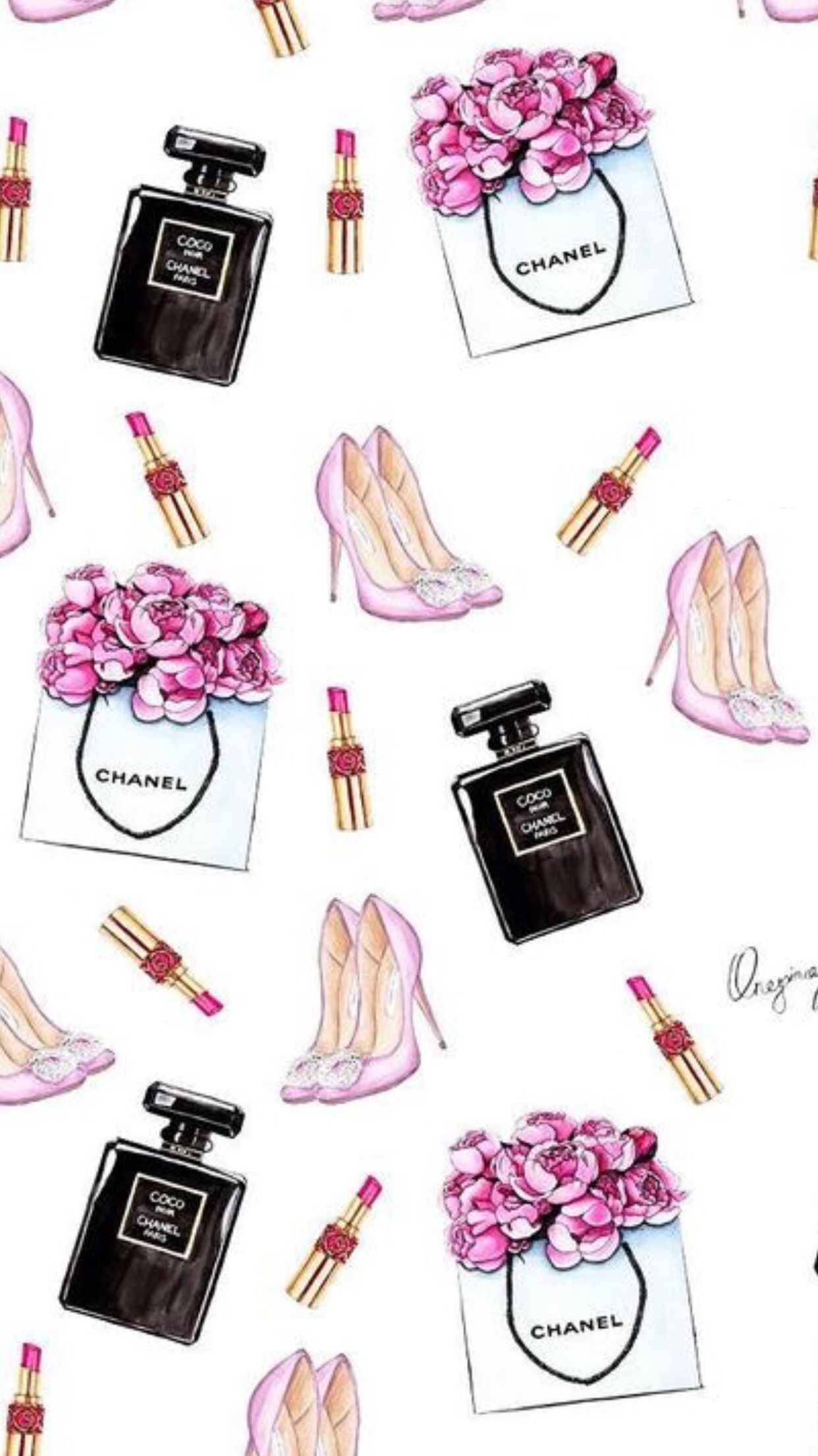 make up wallpaper iphone,rosa,modeillustration,schuhwerk,pfirsich,stil