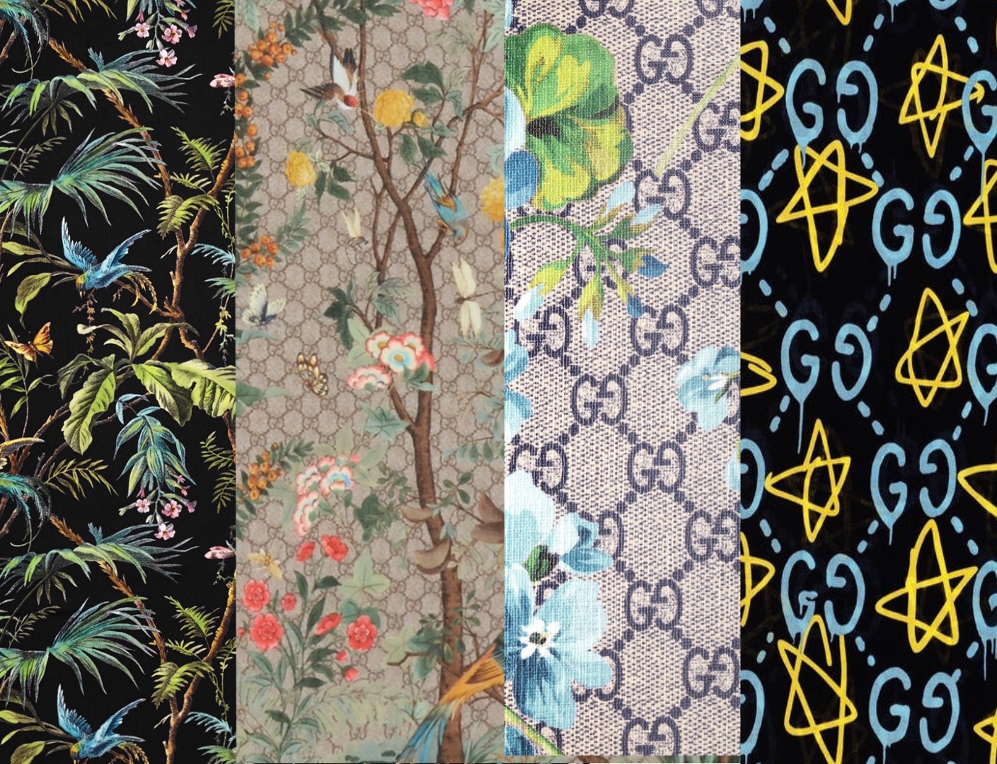 fondo de pantalla de gucci ghost,textil,edredón,hoja,árbol,modelo