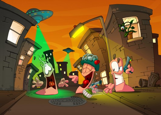 worms wallpaper,cartoon,animated cartoon,adventure game,illustration,animation