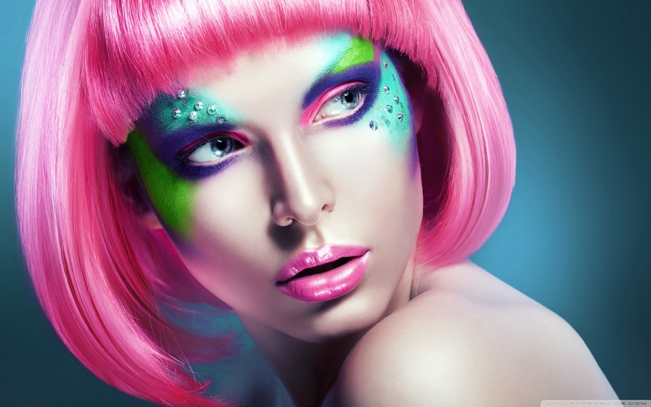 makeup wallpaper hd,hair,face,pink,hair coloring,eyebrow