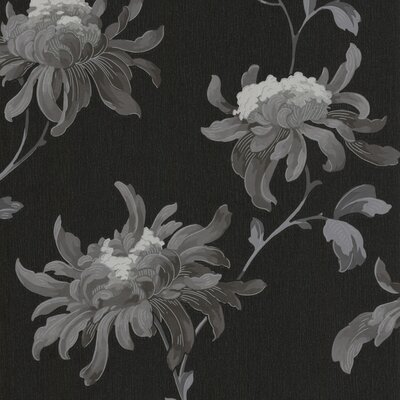 회색 공룡 벽지,검정색과 흰색,꽃,흑백 사진,벽지,식물