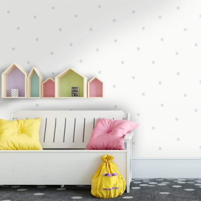 grey spotty wallpaper,pink,yellow,wall,product,room (365632