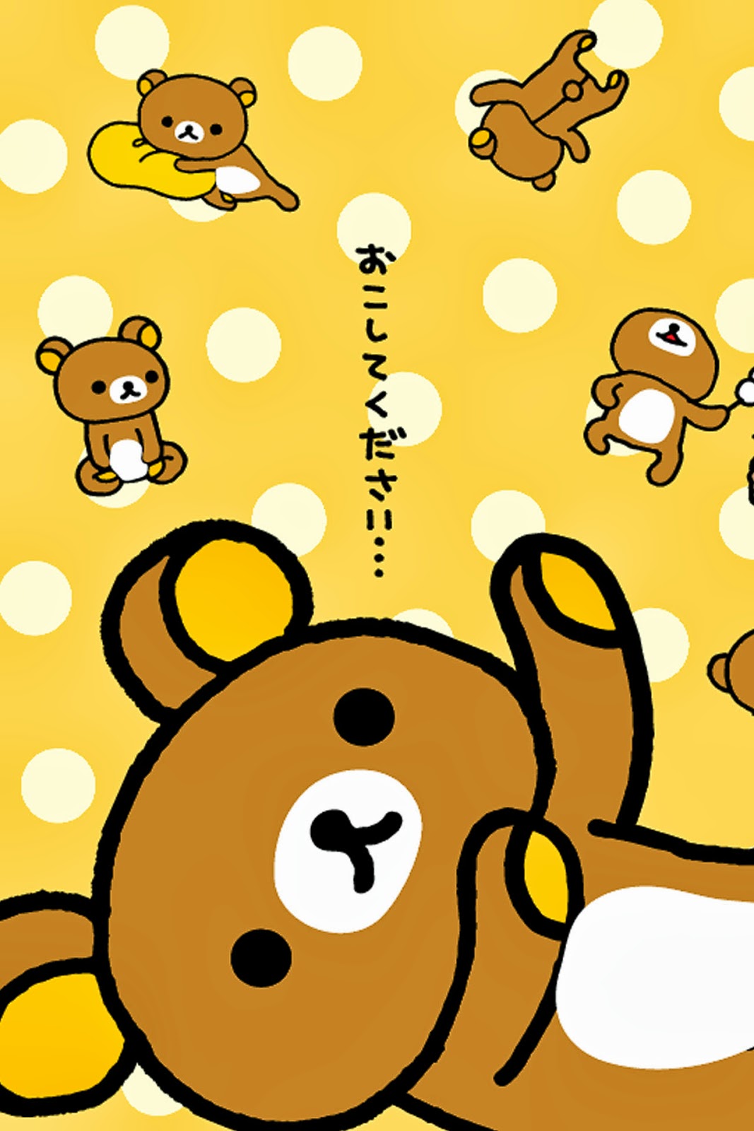 fondo de pantalla del teléfono rilakkuma,amarillo,dibujos animados,clipart,diseño,circulo