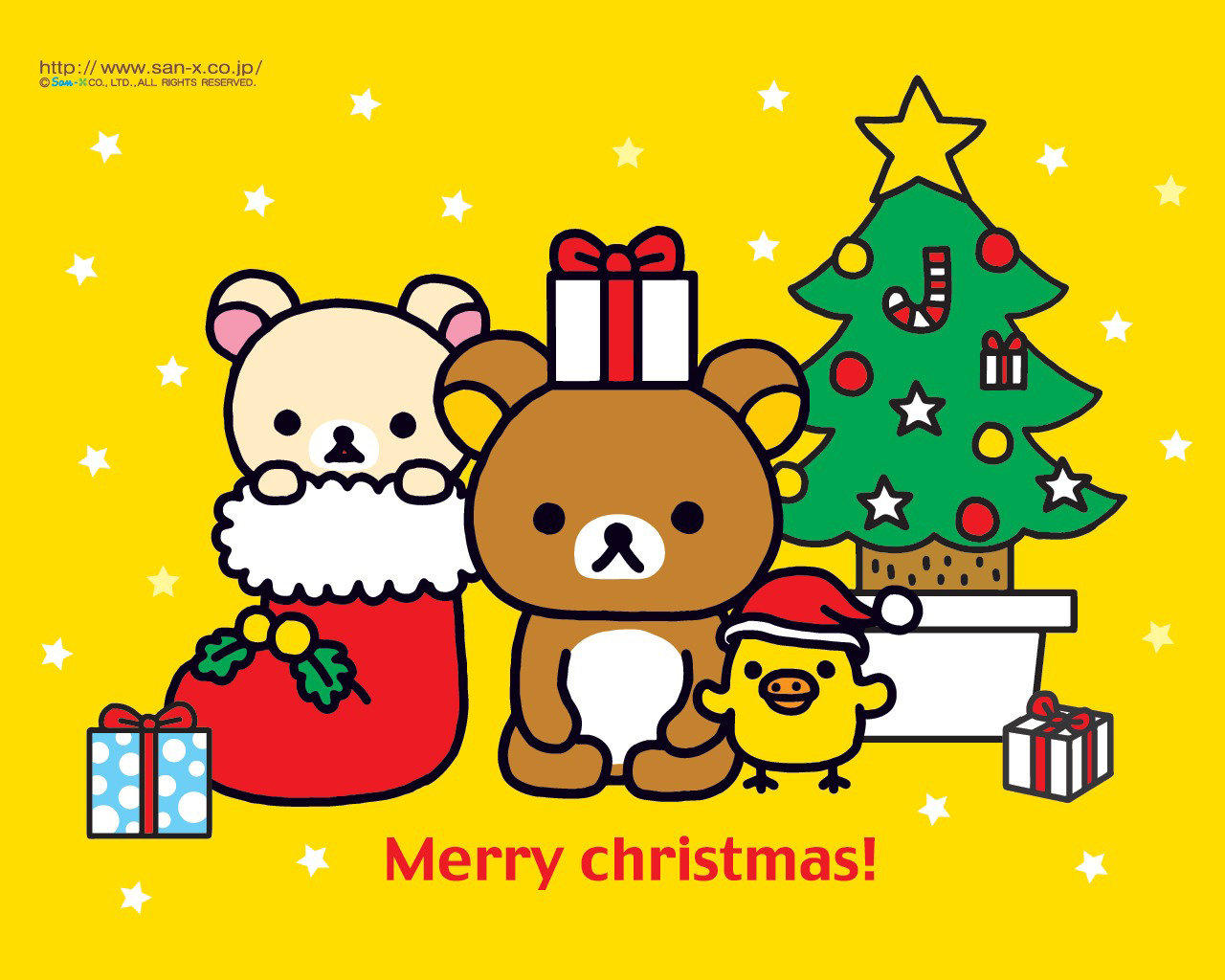 sfondi desktop di rilakkuma,cartone animato,illustrazione,personaggio fittizio,natale,grafica