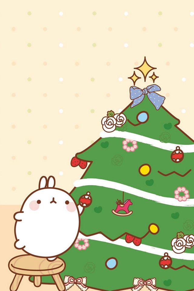 fond d'écran de noël kawaii,sapin de noël,épicéa du colorado,noël,décoration de noël,réveillon de noël