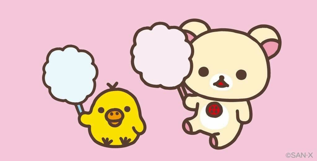 fond d'écran korilakkuma,dessin animé,rose,jaune,clipart,illustration