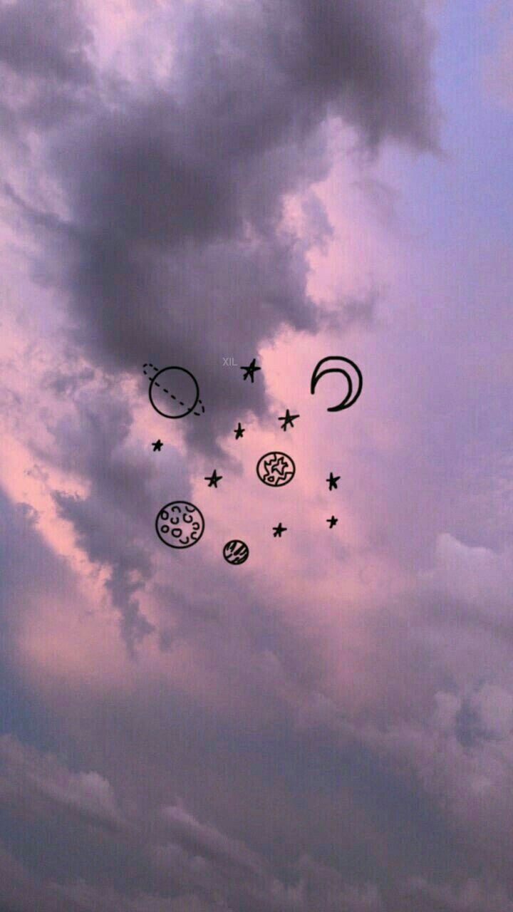 귀여운 아이폰 배경 tumblr,하늘,구름,분위기,적운,낙하산