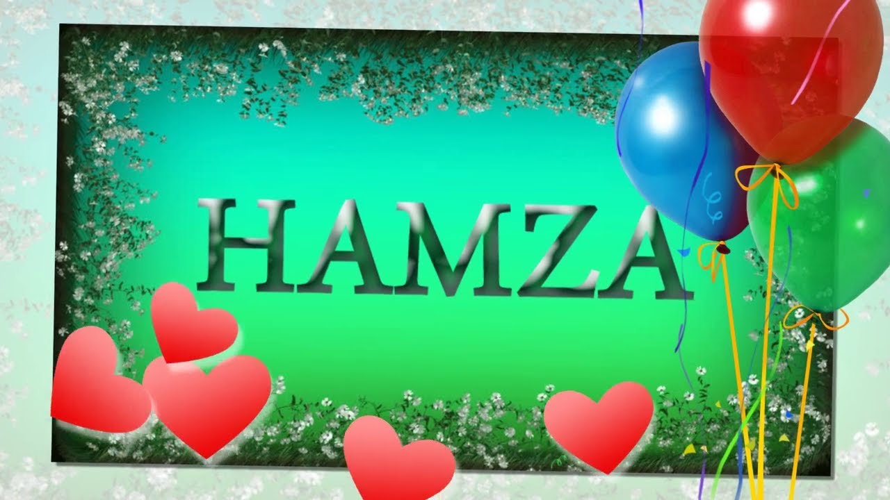 hamza name wallpaper,ballon,grün,partyversorgung,herz,schriftart