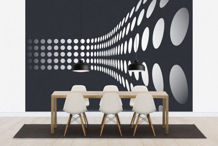 papel pintado ilusión óptica para paredes,blanco,negro,mueble,en blanco y negro,pared