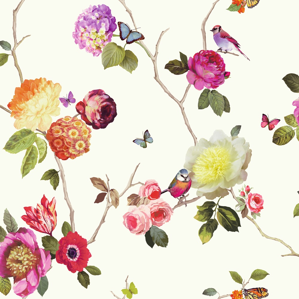 鳥の蝶の壁紙,花,花柄,工場,パターン,設計