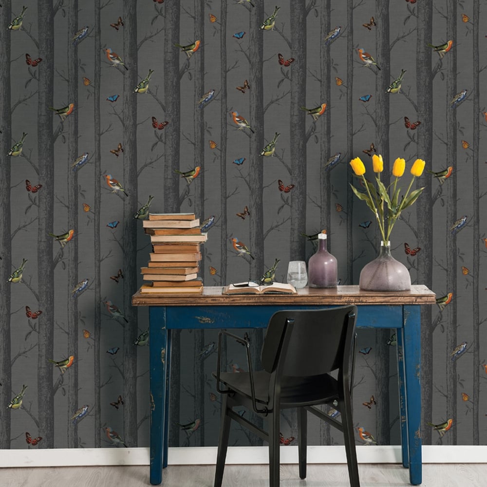 bird butterfly wallpaper,wallpaper,furniture,yellow,table,wall