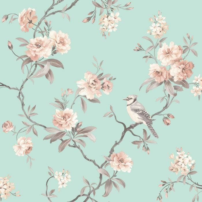 teal bird wallpaper,branch,blossom,pink,wallpaper,flower
