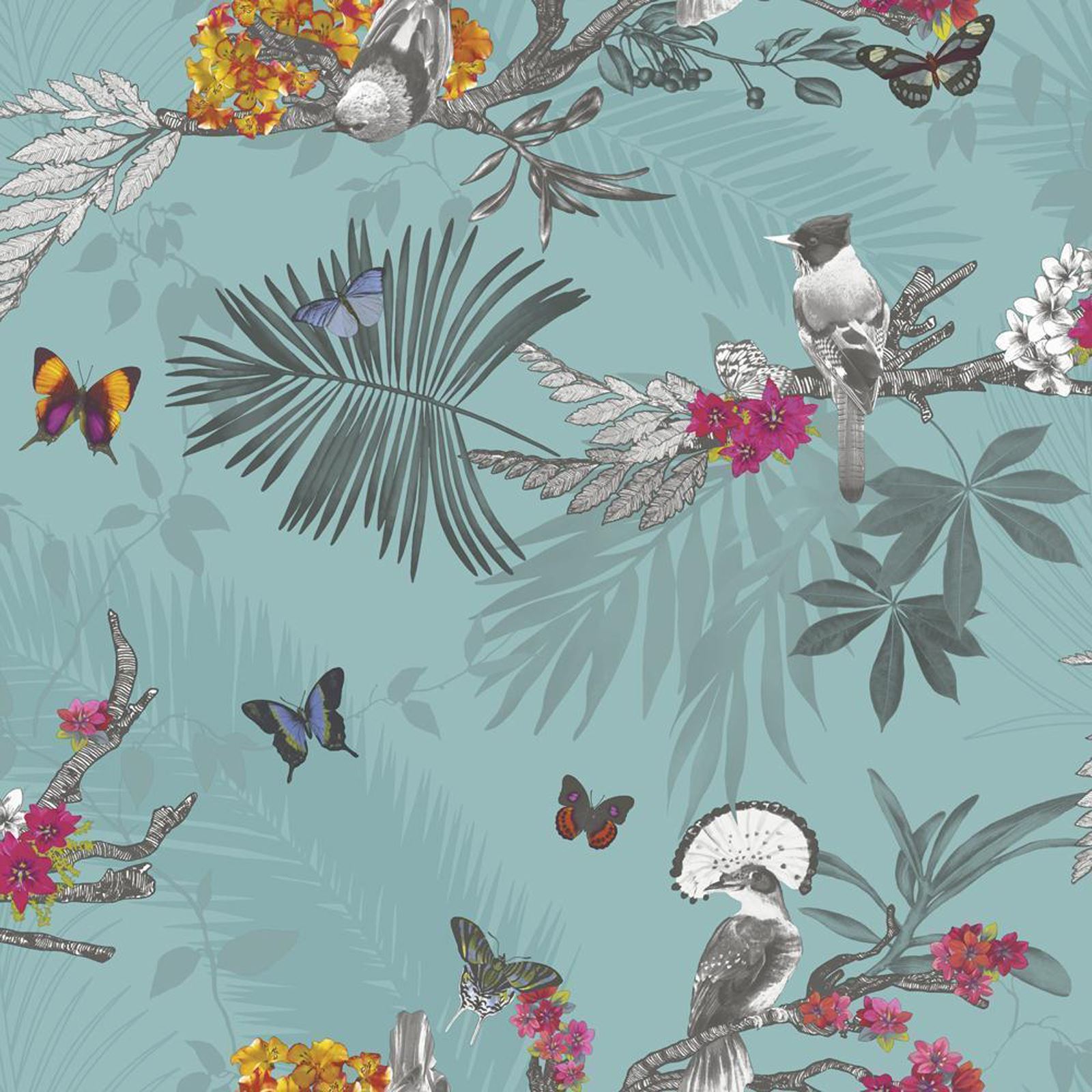 Blaugrune Vogeltapete Muster Hintergrund Textil Wildblume Design 371140 Wallpaperuse