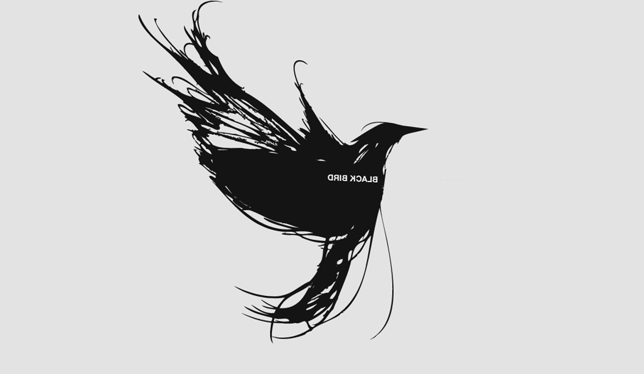 schwarzweiss vogeltapete,vogel,illustration,rabe,grafikdesign,zeichnung