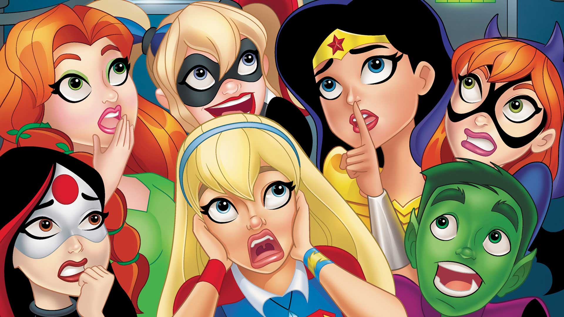 sfondo di ragazze supereroe dc,cartone animato,cartone animato,animazione,illustrazione,divertimento