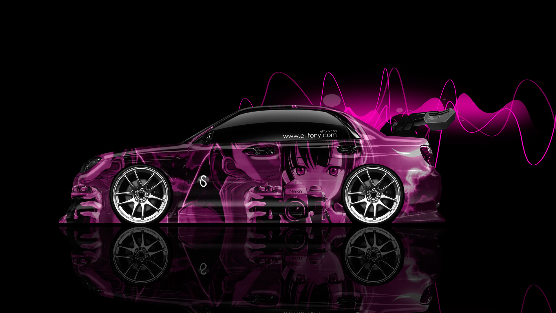 sti logo wallpaper,land vehicle,car,vehicle,automotive design,pink