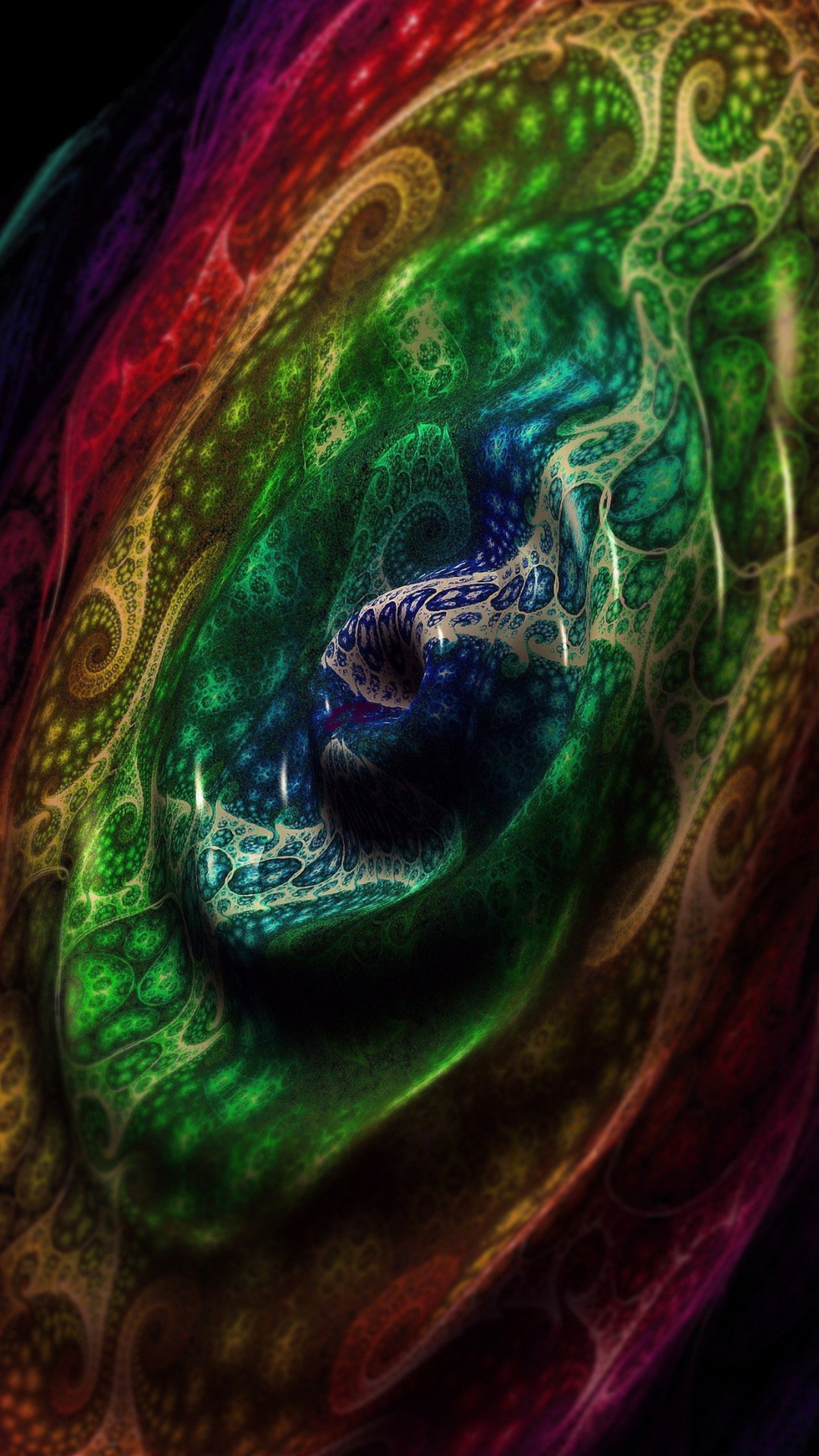 iphone 3d touch wallpaper,green,water,fractal art,eye,close up