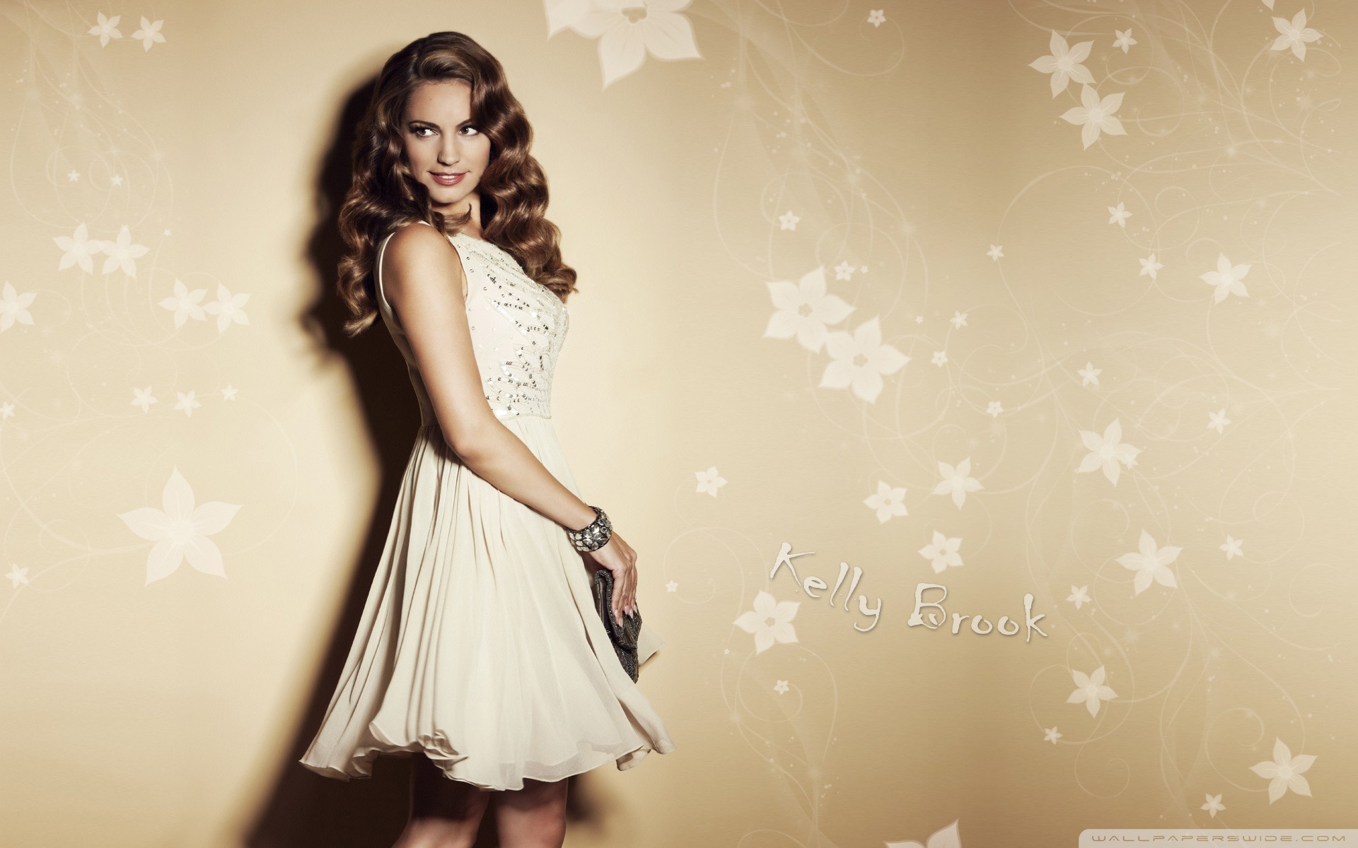 kelly brook wallpaper hd,white,clothing,dress,fashion model,beauty