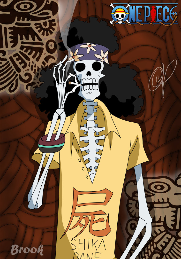 brook wallpaper,cartoon,skeleton,illustration,poster,fictional character