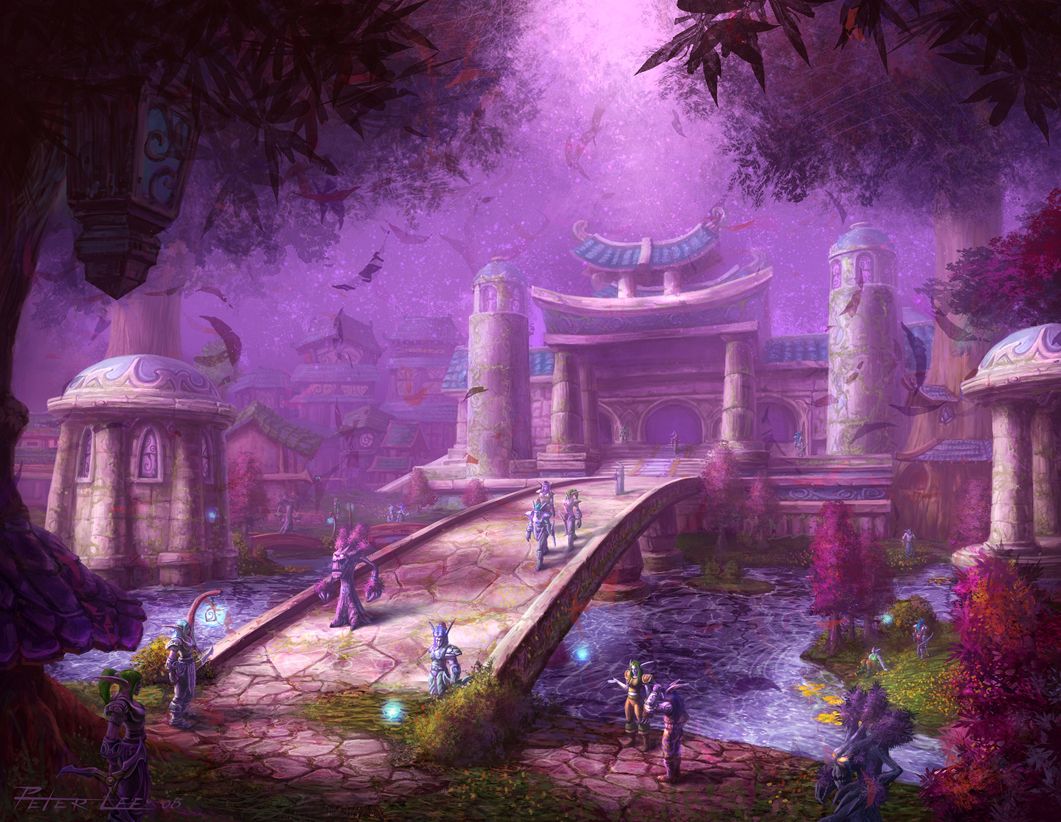 night elf wallpaper,purple,violet,cg artwork,illustration,adventure game