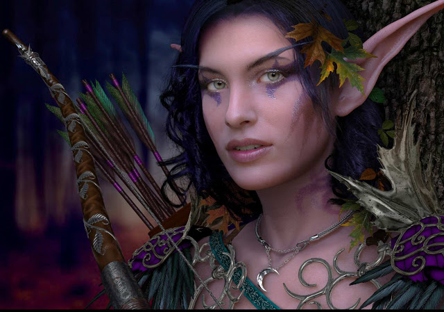 dark elf wallpaper,cg artwork,fictional character,feather,mythology,elf