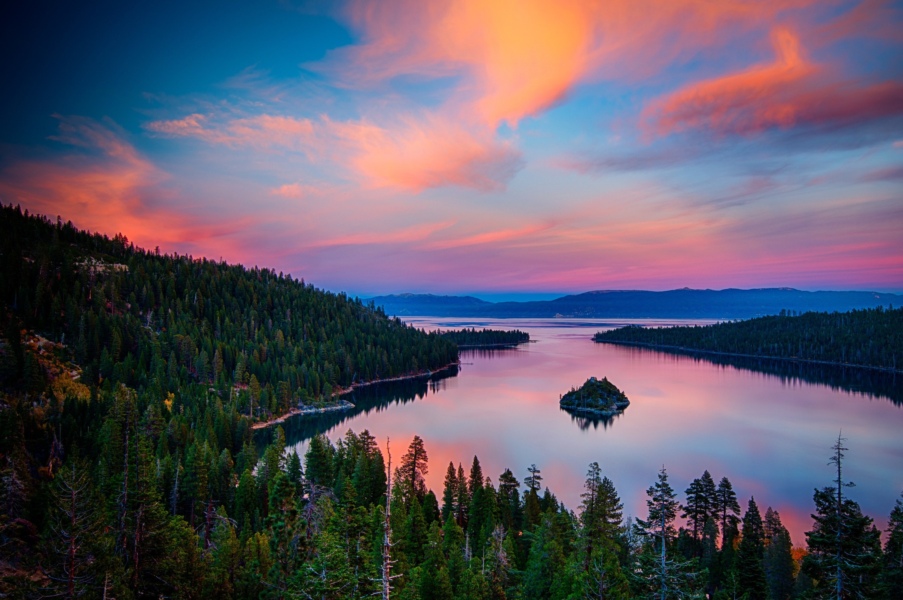 lake tahoe wallpaper,sky,nature,body of water,reflection,natural landscape