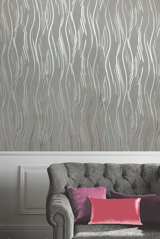 Grey Wallpaper With Silver Lines WallpaperUse