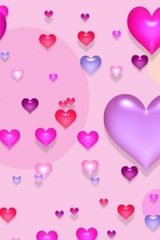 모바일 귀여운 사랑 하트 배경 화면,심장,분홍,보라색,본문,발렌타인 데이