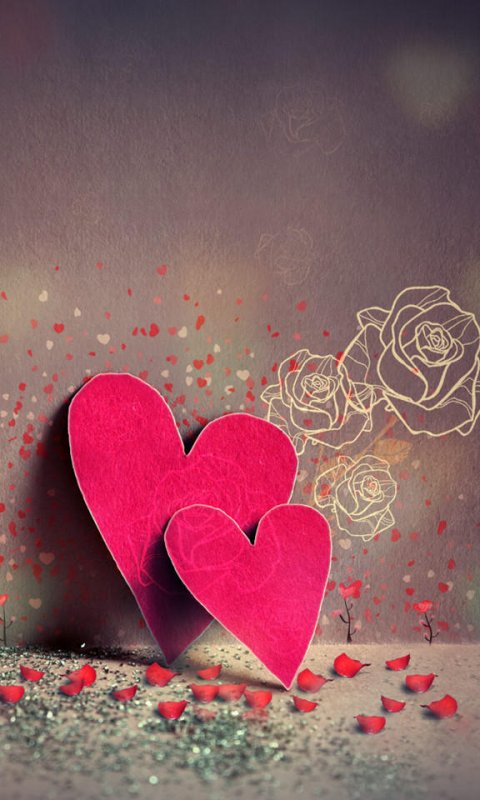 모바일 귀여운 사랑 하트 배경 화면,심장,사랑,분홍,발렌타인 데이,폰트