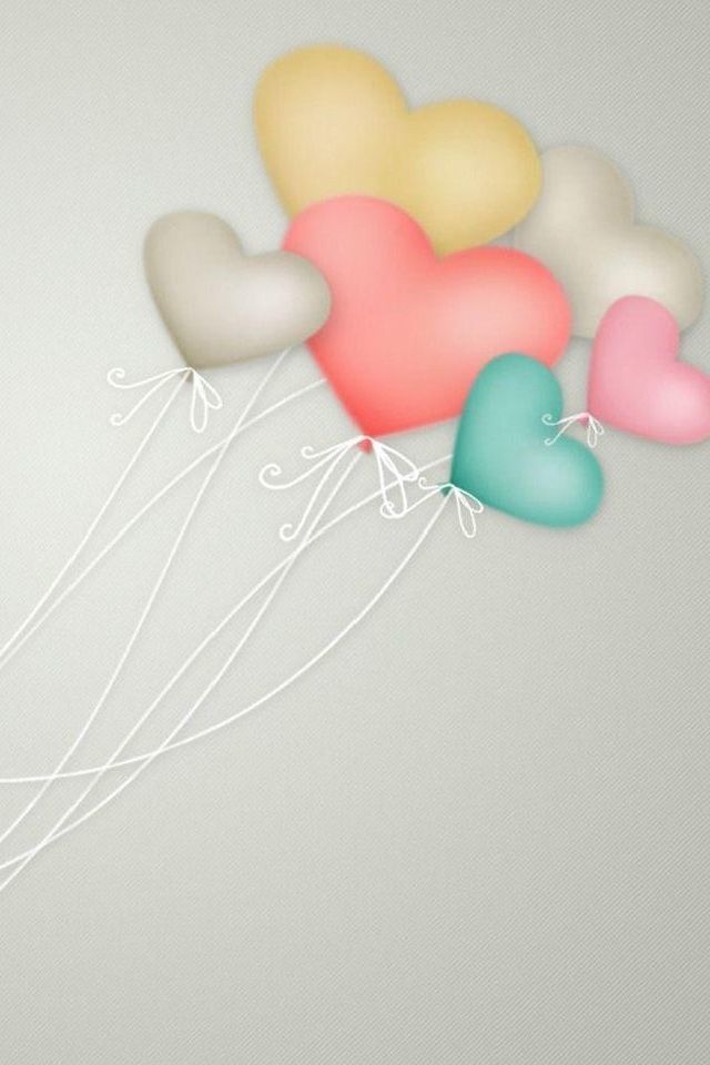 cute love heart wallpapers for mobile,balloon,pink,heart,cloud,party supply