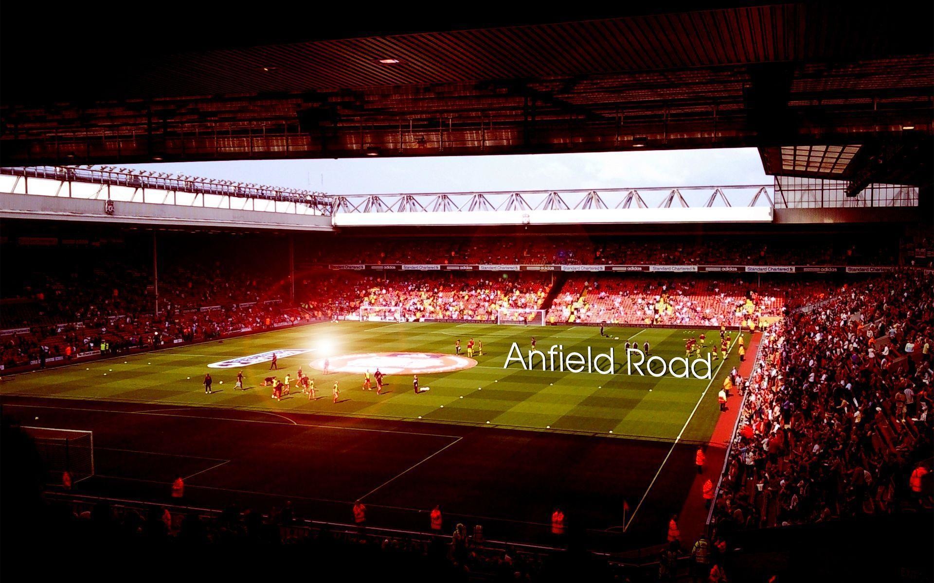 fond d'écran anfield hd,stade,stade spécifique au football,atmosphère,ventilateur,herbe