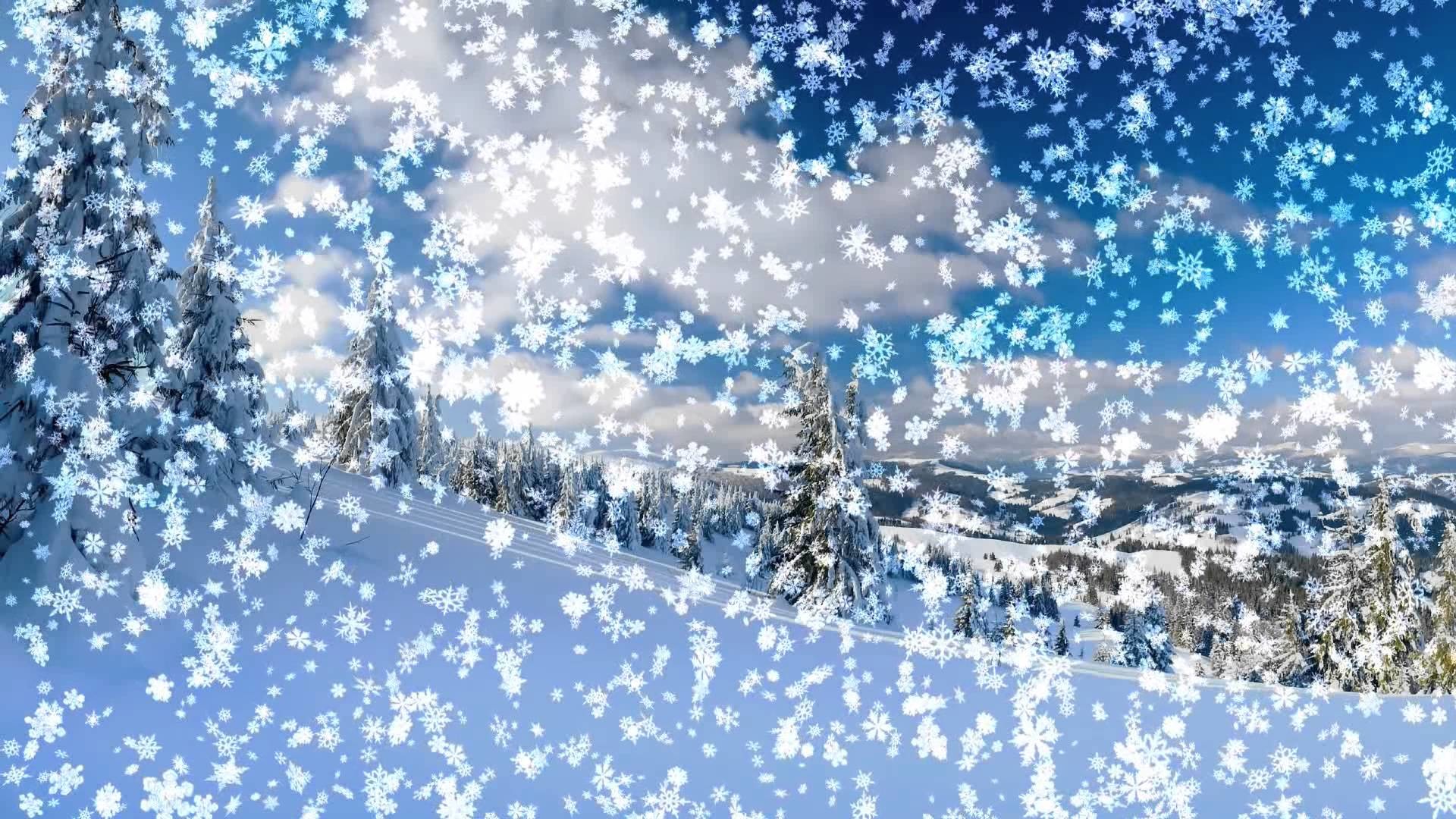 fond d'écran animé de neige,ciel,hiver,bleu,flocon de neige,neige