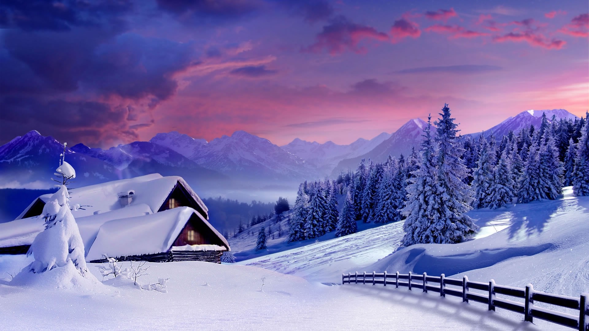 carta da parati paesaggio di neve,neve,inverno,natura,cielo,montagna