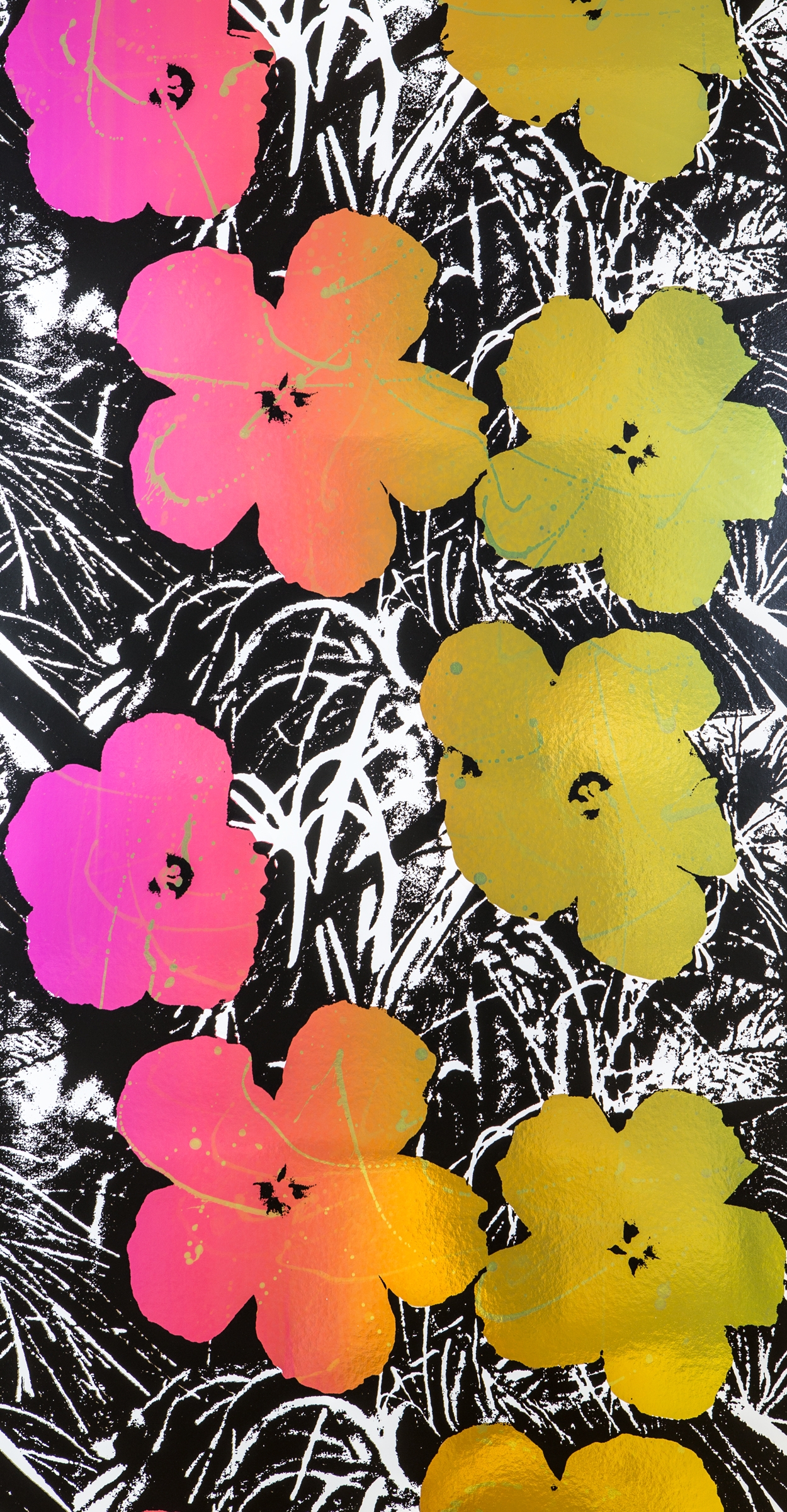 warhol wallpaper,yellow,pattern,leaf,petal,wildflower